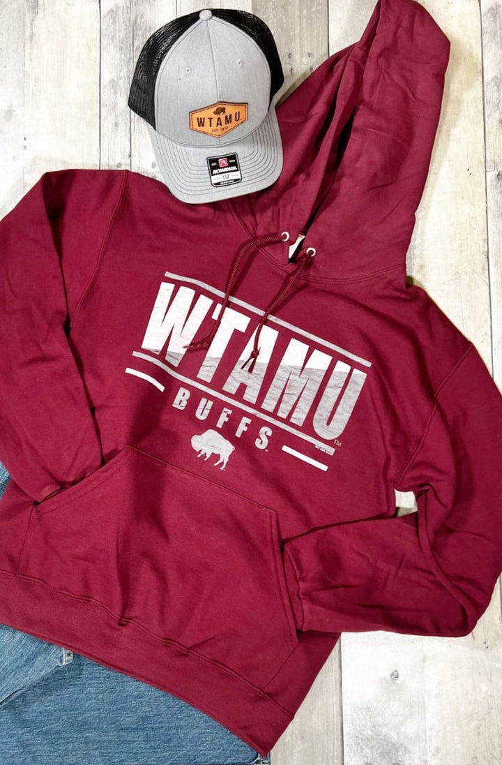 WTAMU Buffs Slash Stack Hoodie - WT Fan Gear: color-maroon, 