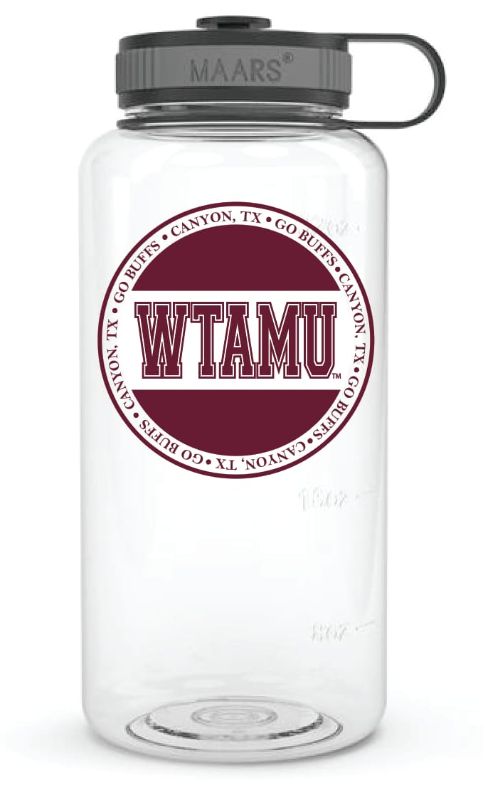 WTAMU Water Bottle - Clear - beverage - WT Fan Gear: 